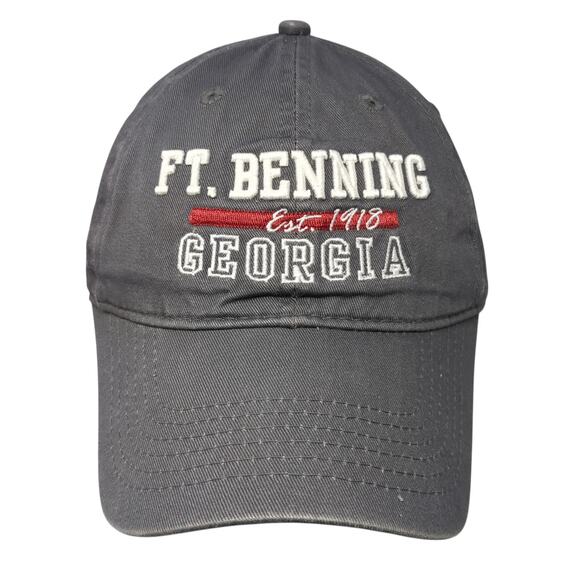 Ft. Benning Georgia Est 1918 Baseball Cap Gray One Size Adjustable Ouray - Picture 1 of 9